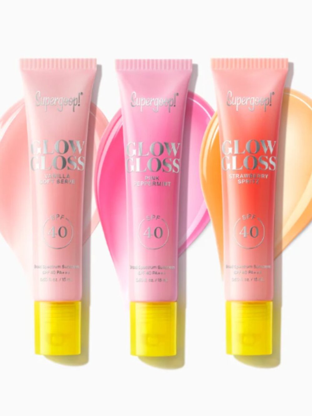 NWT Supergoop Glow Gloss SPF 40 Lip Balm Trio 3 Pack